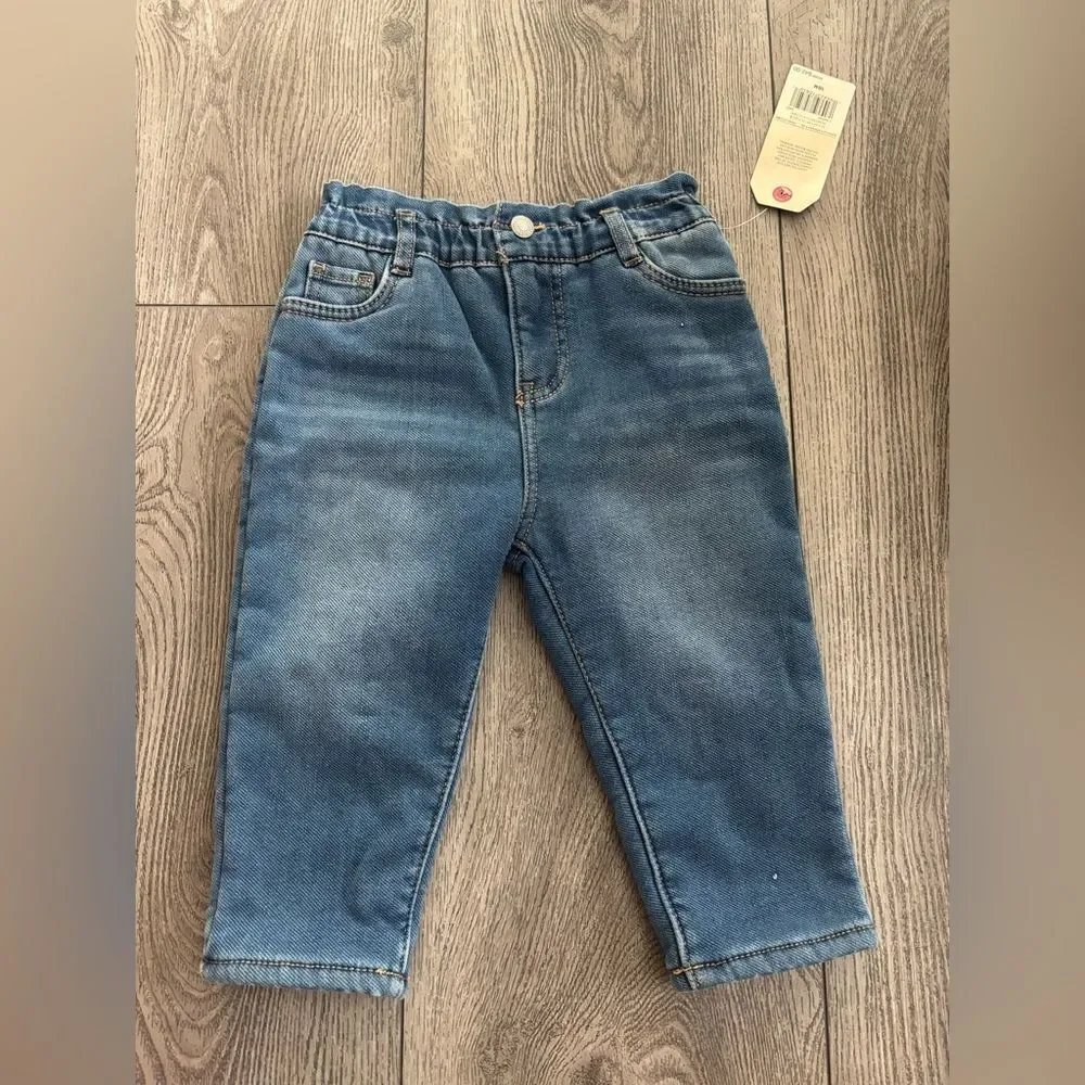 Levi's Blue Denim High-Rise Sherpa lining Kids Jeans